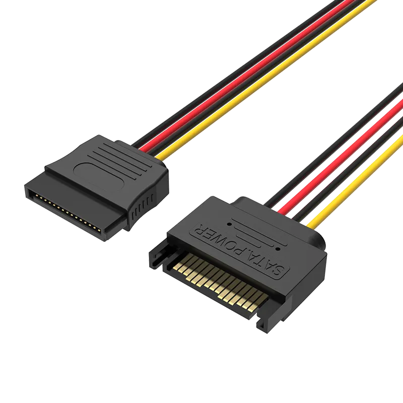 [KDABY] VENTION SATA 15P Power Extension Cable 0.3M Black (Pack of 1)