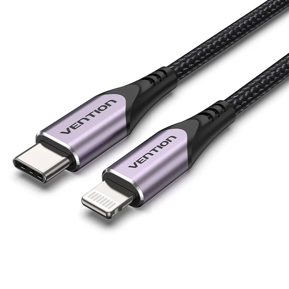 VENTION USB 2.0 C Male to Lightning Male Cable Purple Aluminum Alloy Type