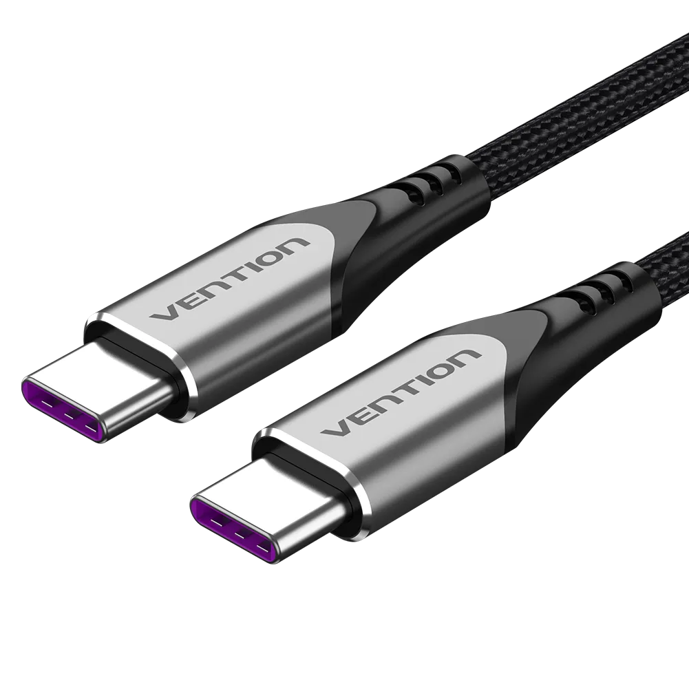 VENTION USB 2.0 C Male to C Male  5A Cable Gray Aluminum Alloy Type