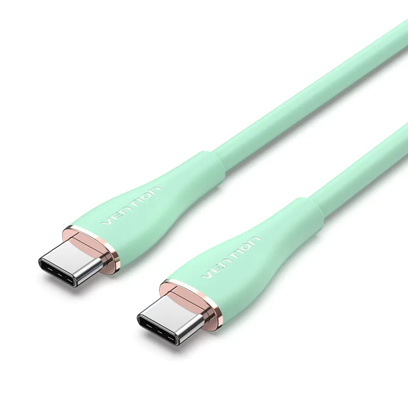 VENTION USB 2.0 C Male to C Male  5A Cable Light Green Silicone Type