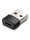 VENTION USB 2.0 Male to USB-C Female Adapter Black PVC Type