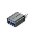 VENTION USB-C Male to USB 3.0 Female OTG Adapter Gray Aluminum Alloy Type