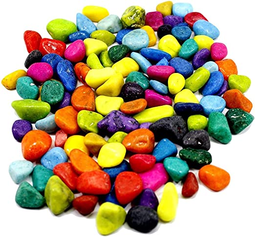BUY4LESS - Decorative Stone 500 Gram for Fish Aquarium and Flower, Decor Pebbles, Multicolor (HZ038)