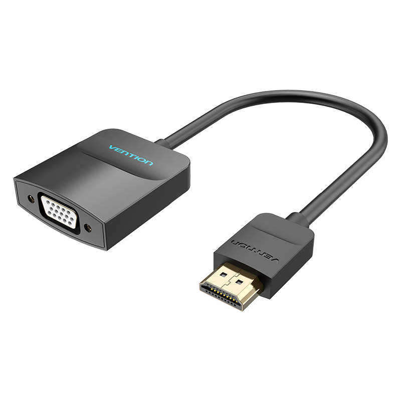 [A42161] VENTION HDMI to VGA Converter with Female Audio Port and Power Supply 0.15M Black Model # A42161