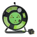 Terminator 3 Way Univ. Ext. Reel Socket with Lighted Switch 1.25mm2 Wire & Metal Spool & Safety Shutter