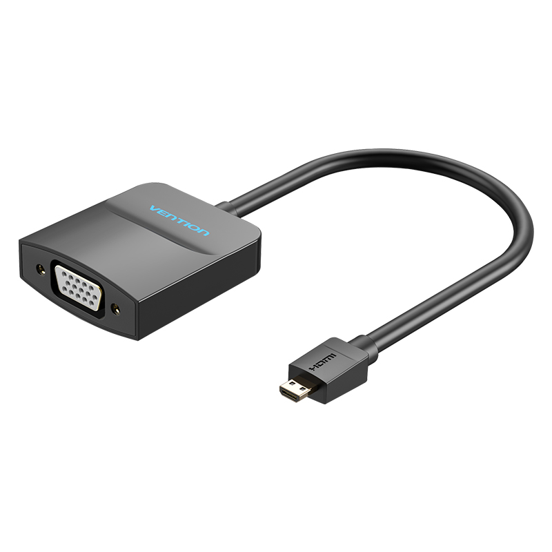 VENTION Micro HDMI to VGA Converter with Female Micro USB and Audio Port  0.15M Black Model # AGBBB