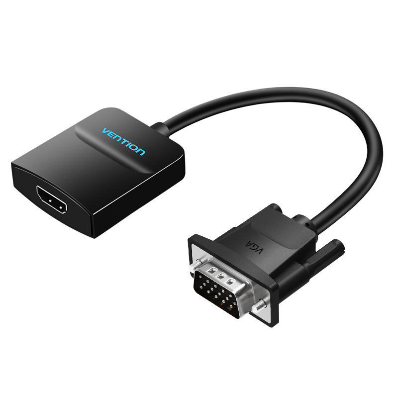 [ACNBB] VENTION VGA to HDMI Converter with Female Micro USB and Audio Port 0.15M Black Model # ACNBB