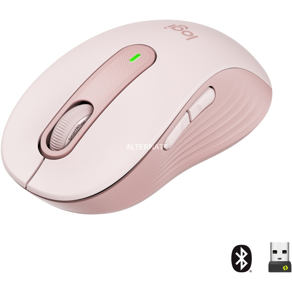 Logitech M650 Wireless Mice - Small, Large, Left Handed Mouse in Rose