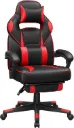 Songmics Racing Gaming Chair, Adjustable Office Chair With Footrest, Ergonomic Design, Tilt Mechanism, Headrest, Lumbar Support, 150 Kg Weight Capacity, Black And Red