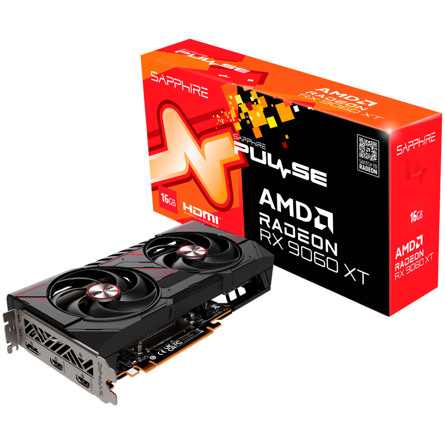 [11350-03-20G] SAPPHIRE PULSE AMD Radeon™ RX 9060 XT GAMING OC 16GB GPU DUAL HDMI / DP