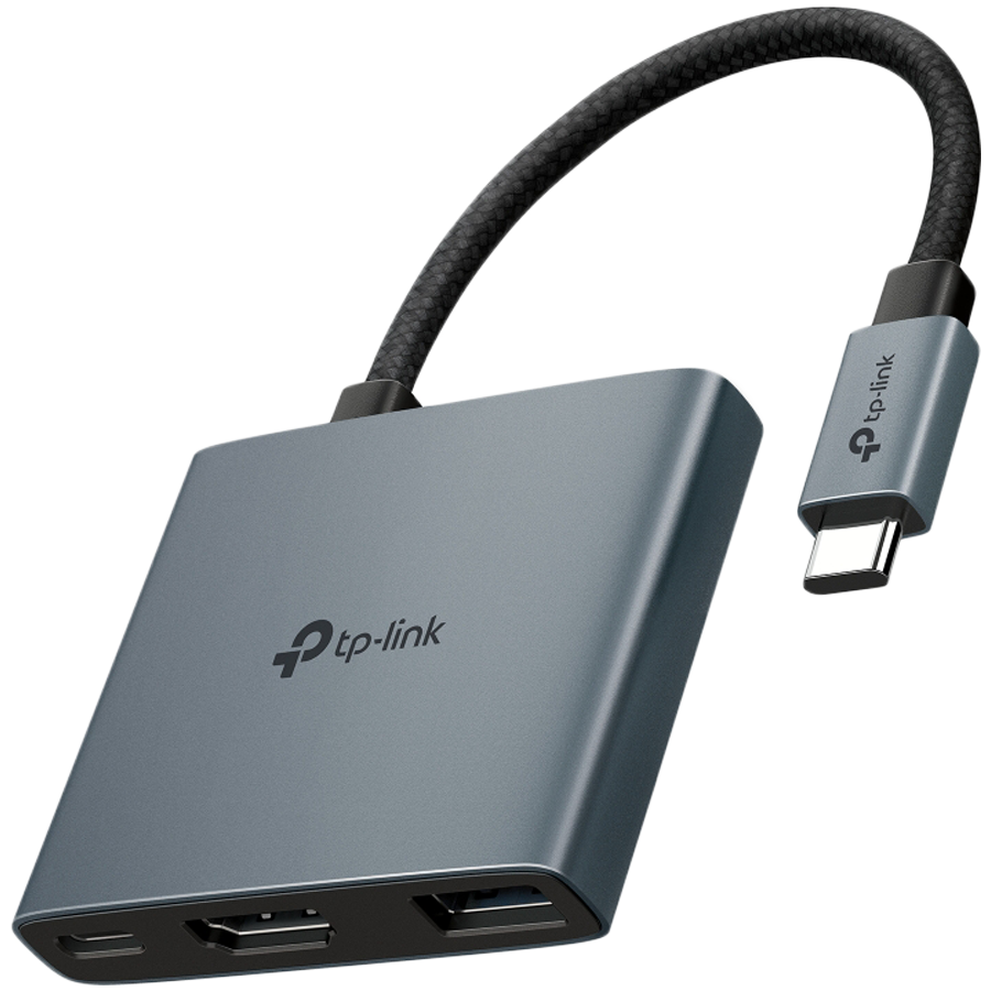 [UH3020C] TP-Link UH3020C USB Type-C 3-Port Hub, 1 x USB-C Connector,1 x HDMI 4K 60Hz Port, 1 x USB-C PD 100W Port,1 x USB-A 3.0 Ports, Plug and Play, Self-storage for Connector, Fast Heat Dissipation, Flexible and Durable