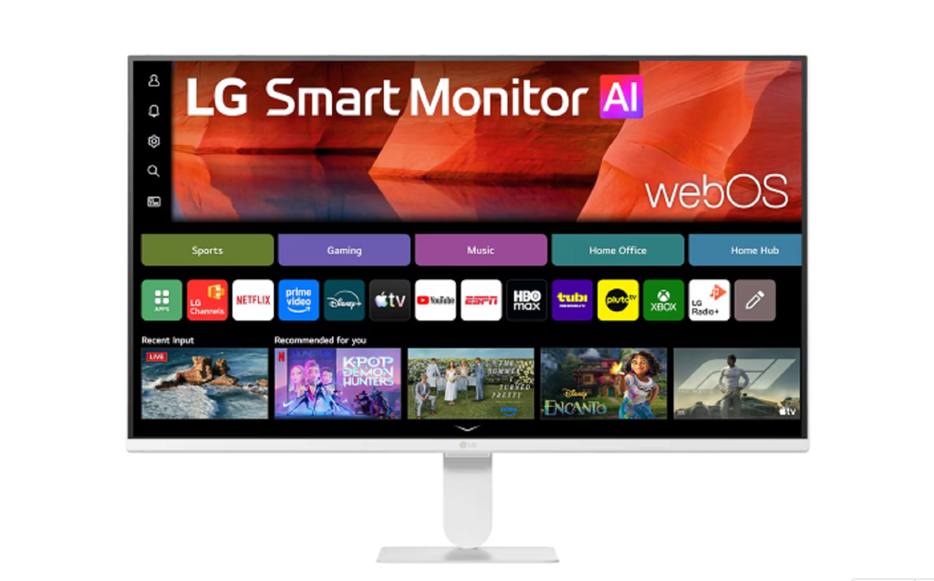 LG 27" 27U511SB-W Smart Monitor AI U5s, FHD IPS Monitor for Streaming with webOS