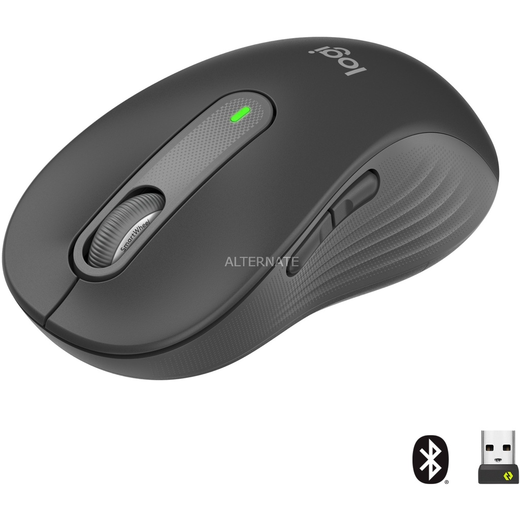 Logitech Signature M650 L Full Size Wireless Mouse - for Large Sized Hands 2-Year Battery Silent Clicks Customisable Side Buttons Bluetooth for P