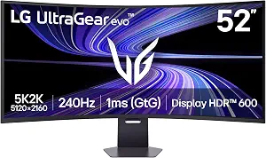 LG 52" 52G930B-B.AMA UltraGear evo G9, The World’s Largest 5K2K 240Hz Curved Gaming Monitor