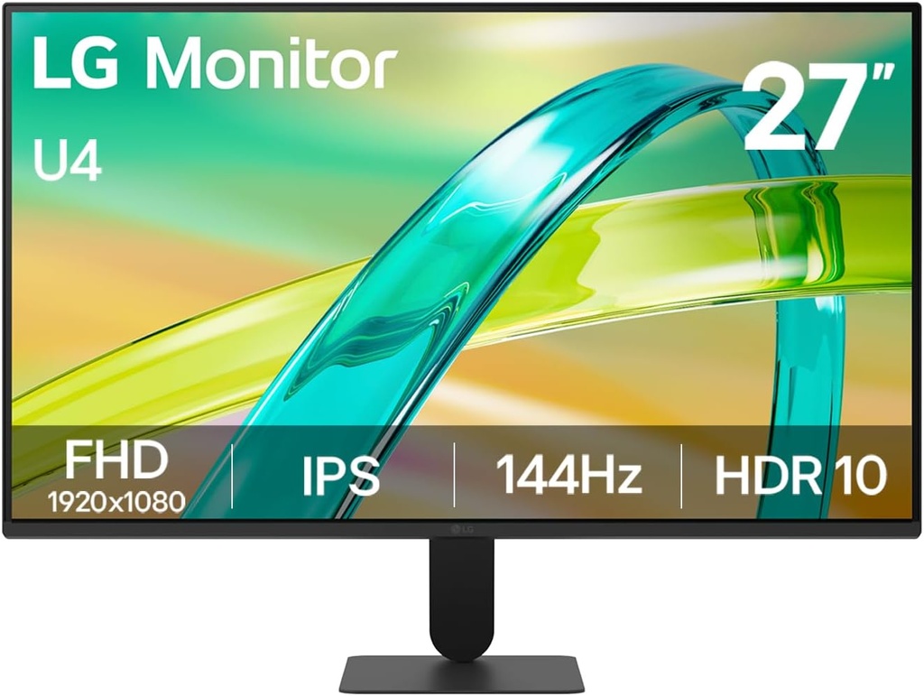 LG Monitor 27U411B-B 27 inch FHD 144Hz IPS Desktop display | sRGB 99%, HDR10, 1ms MBR 5ms GtG, AMD FreeSync, Tilt adjustment, HDMI, D-Sub, Black