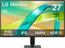 LG Monitor 27U411B-B 27 inch FHD 144Hz IPS Desktop display | sRGB 99%, HDR10, 1ms MBR 5ms GtG, AMD FreeSync, Tilt adjustment, HDMI, D-Sub, Black