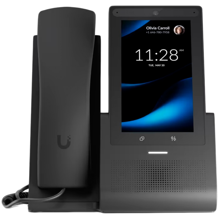 [UTP-G3-TOUCH-PRO] Ubiquiti UniFi UTP-G3-Touch-Pro desktop smartphone for UniFi Talk, featuring a 5inch touch display and seamless integration with UniFi applications