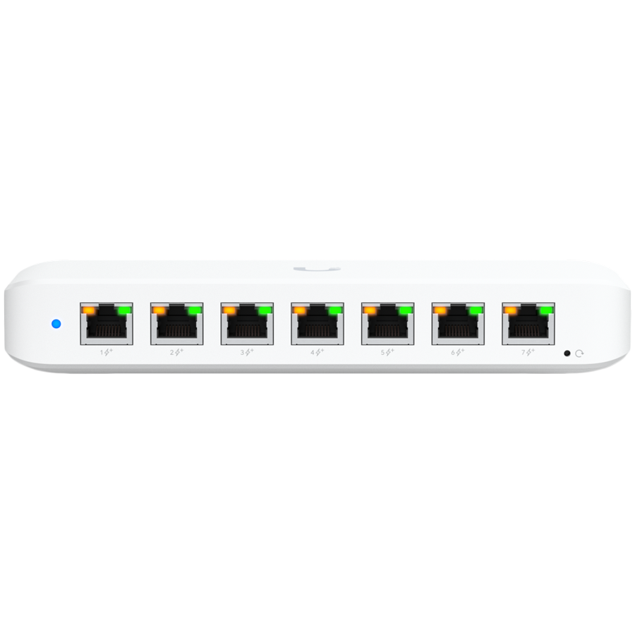 [USW-ULTRA-60W] Ubiquiti USW-Ultra-60W Layer 2, 8-port GbE PoE switch: 7x GbE PoE+ output ports, GbE port with optional PoE++ input