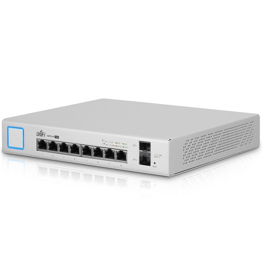 [US-8-150W] Ubiquiti Unifi Switch US-8-150W  8x1000Mbps + 2x 1GbE SFP,  PoE/PoE+/PoE 24V, 250W, 17/34.2W per port