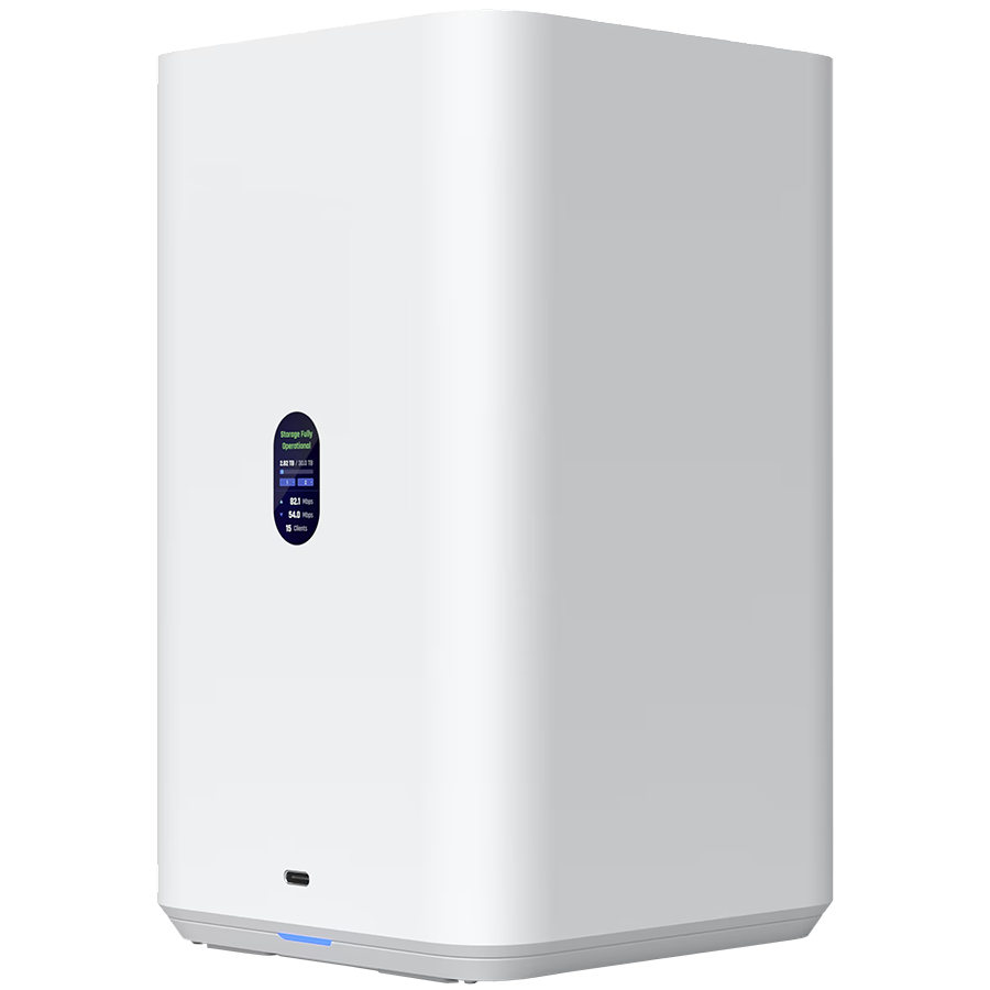 [UNAS-2-W-EU] Ubiquiti UniFi  UNAS-2-W-EU Network Attached Storage with (2) 3.5inch HDD bays, 2.5 GbE networking, USB-C connectivity, and an included PoE++ adapter, all in a compact footprint