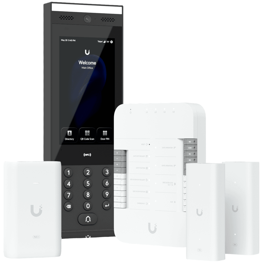 Ubiquiti UA-G3-SK-Gate Starter kit with a Gate Hub, G3 Intercom, PoE++ adapter, and PoE++ over twisted pair extender for access control at a single gate with Touch Pass support