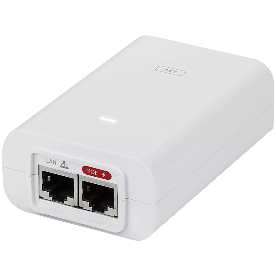 [POE-24-24W-G-WH-EU] Ubiquiti 24 V DC PoE Adapters providing a variety of features to help protect your PoE devices.