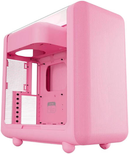 HYTE X50 Modern Performance ATX Mid-Tower Gaming PC Case, Full-Coverage Micro-Mesh, Supports Up to 10 x 120mm Fans, 1 x 3.5" HDD & 2 x 2.5" SSD, Strawberry Milk – CS-HYTE-X50G-SM