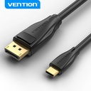 VENTION USB-C to DisplayPort Cable, Thunderbolt Compatible, 8K@60Hz/4K@144Hz UHD, Gold-Plated, Tinned-Copper Conductor, Multiple Shielding, Plug & Play for Monitors and Projectors (USB-C to DP, 1 M)