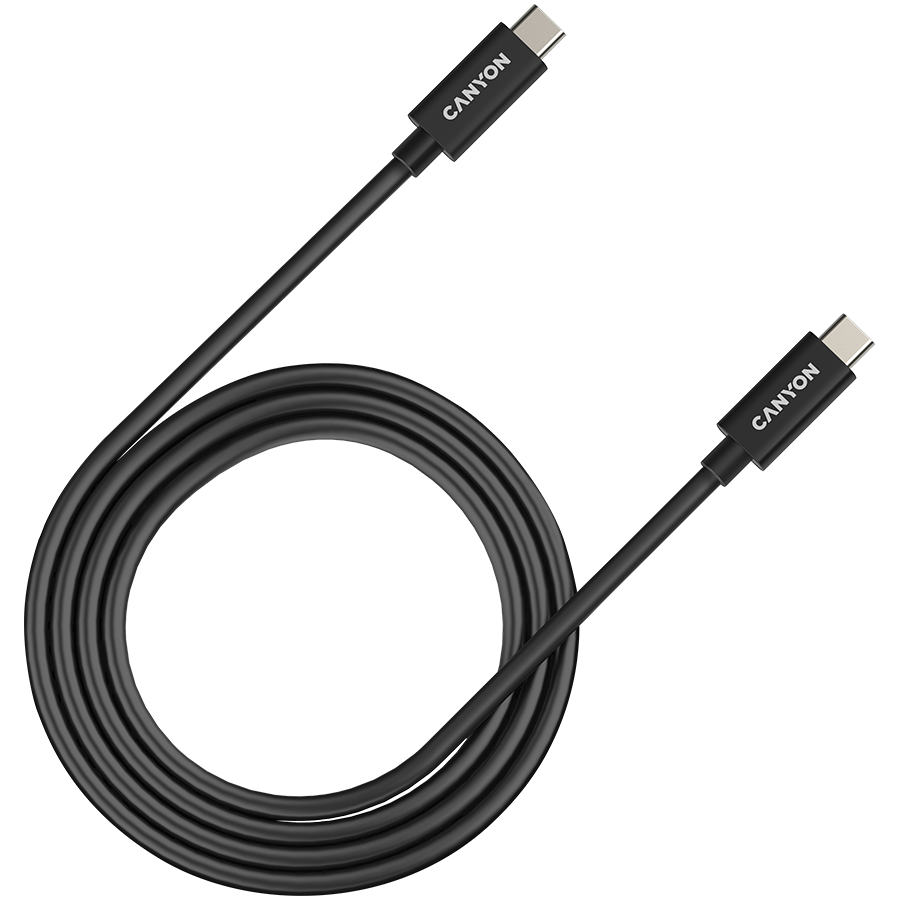 [CNS-USBC44B] CANYON UC-44, cable, U4-CC-5A1M-E, USB4 TYPE-C to TYPE-C cable assembly 40G 1m 5A 240W(ERP) with E-MARK, CE, ROHS, black