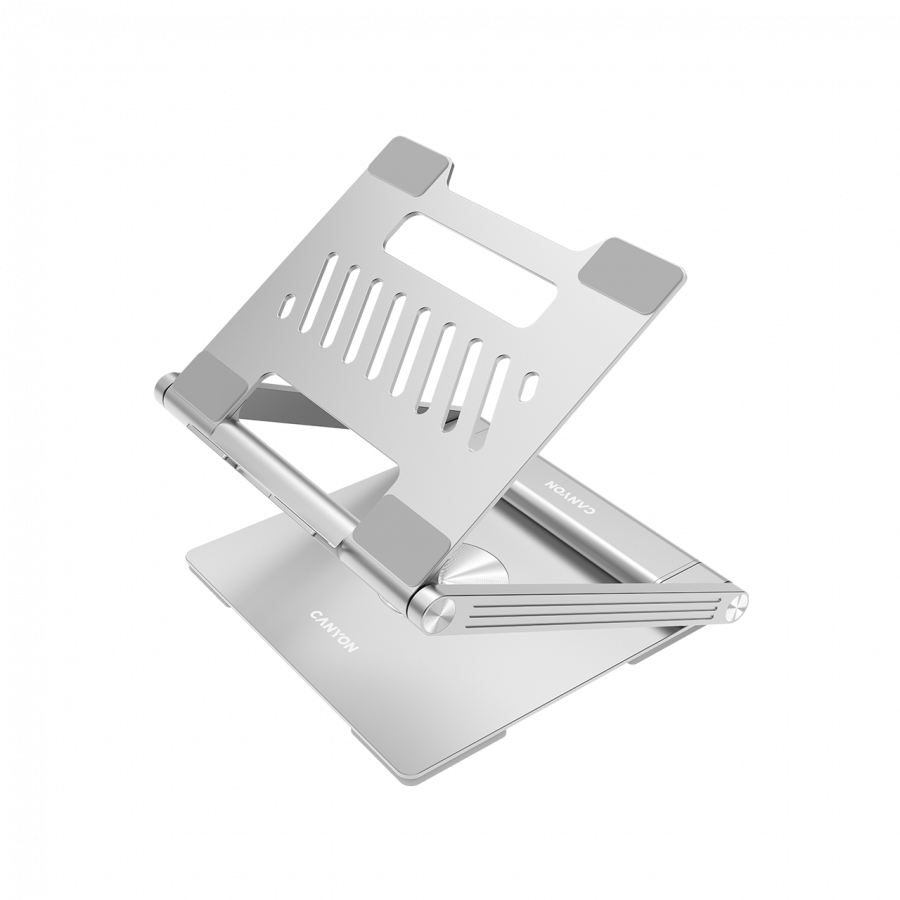 [CNS-SDS2] Canyon Laptop stands with hub, TYPE C F to HDMI2.0+2USB3.0+USBC3.0+RJ45+PD, TYEP C TO C cable 1m white with Emarker: HUSB332A, Material: Aluminum case+ABS+PS, Size: 245x240x27.2+/-0.3mm, Weight:1304g