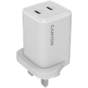 CANYON charger CU65ACC GaN 65W 2xPD 1xQC UK White