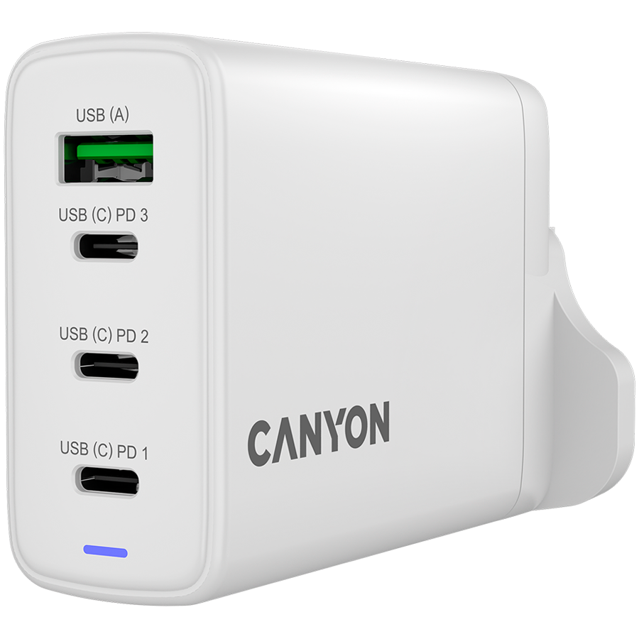 [CNS-CUW140ACC-UK] CANYON charger OnCharge 140 GAN Total 150W MAX 3 USB-C +1 USB-A White UK plug