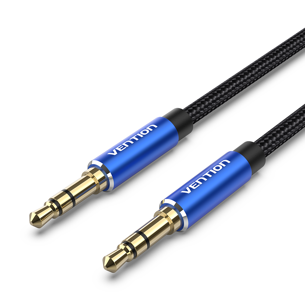 VENTION Cotton Braided 3.5mm Male to Male Audio Cable 1M Blue Aluminum Alloy Type Model # BAWLF