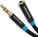 VENTION Cotton Braided 3.5mm Audio Extension Cable 5M Black Metal Type Model # VAB-B06-B500-M