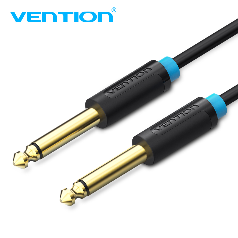 VENTION 6.5mm Male to Male Audio Cable 0.5M Black Model # BAABD