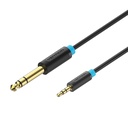 VENTION 6.5mm Male to 3.5mm Male Audio Cable 2M Black Model # BABBH