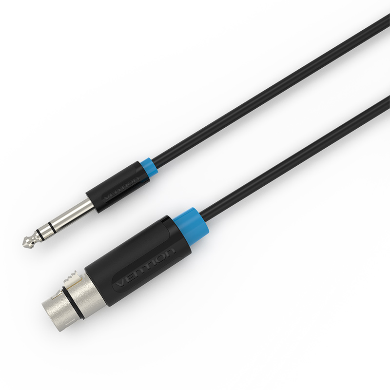 [BBEBH] VENTION 6.5mm Male to XLR Female Audio Cable 2M Black Model # BBEBH