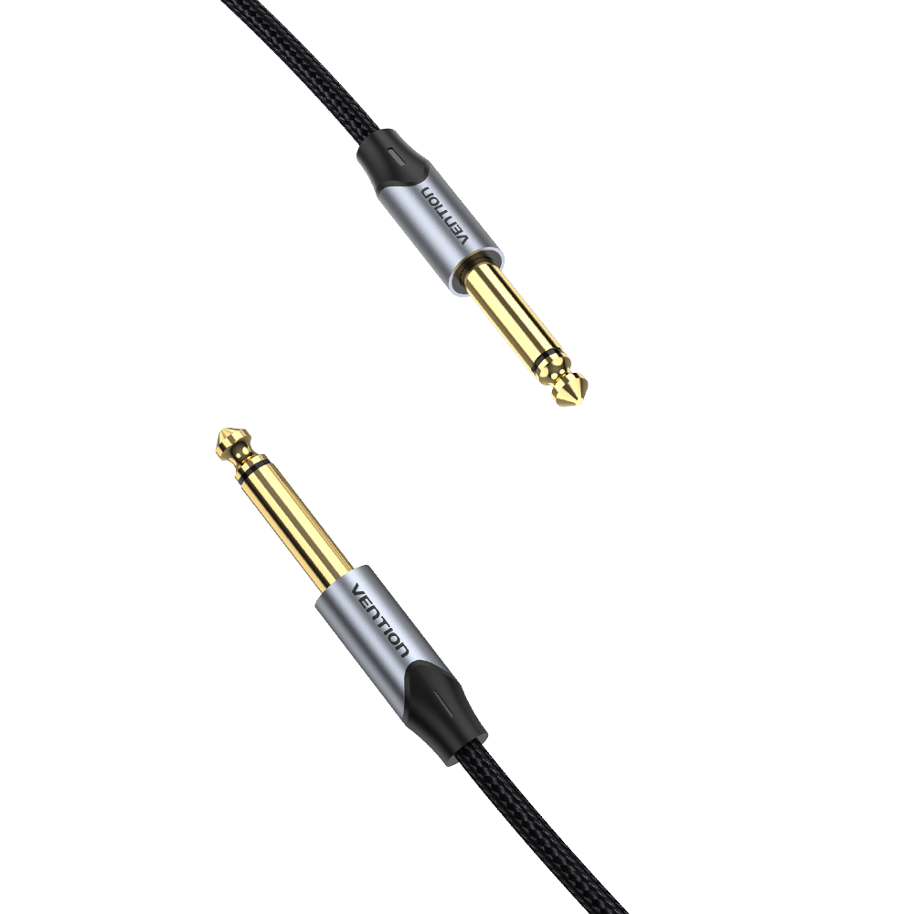 VENTION Cotton Braided 6.5mm Male to Male Audio Cable 5M Gray Aluminum Alloy Type Model # BASHJ
