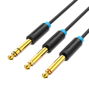 VENTION TRS 6.5mm Male to 2*6.5mm Male Audio Cable 5M Black Model # BATBJ