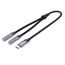 VENTION USB-C Male to TRS Audio & Mic Jack  0.3M Gray Aluminum Alloy Type Model # BGPHY