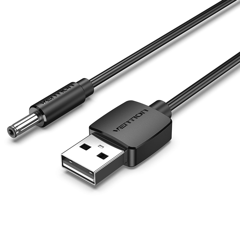 [CEXBG] VENTION USB to 3.5mm Barrel Jack 5V DC Power Cable Black 1.5m Model # CEXBG