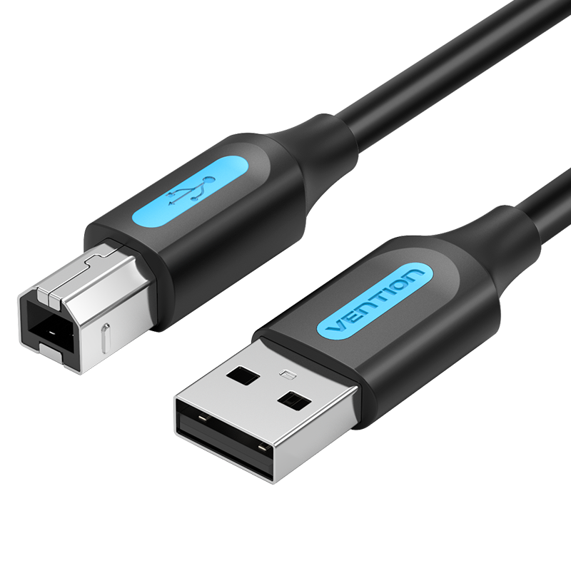 VENTION USB 2.0 A Male to B Male Cable 0.5M Black PVC Type Model # COQBD