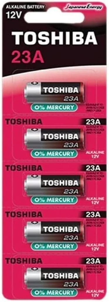[23A BP-5C] Toshiba Alkaline 23A (12V) (0% MERCURY) Pack of 5 batteries