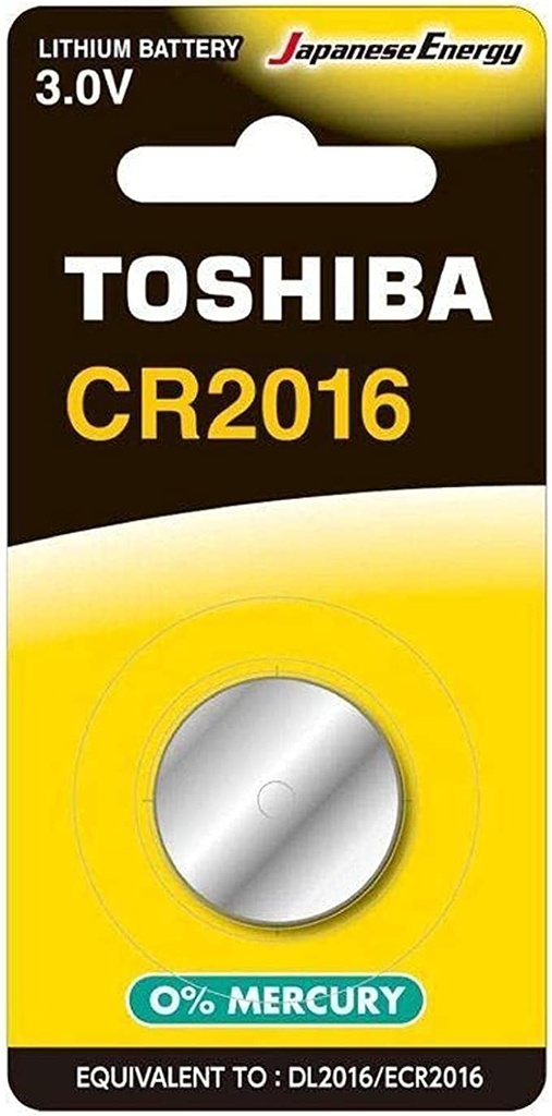 Toshiba Lithium Battery CR2016-Coin Battery-Single Pack