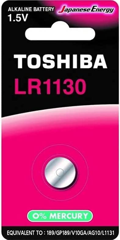 TOSHIBA LR1130 Alkaline 1.5V Battery LR1130 BP-1C Equivalent to: 189, GP189, V10GA, AG10, L1131