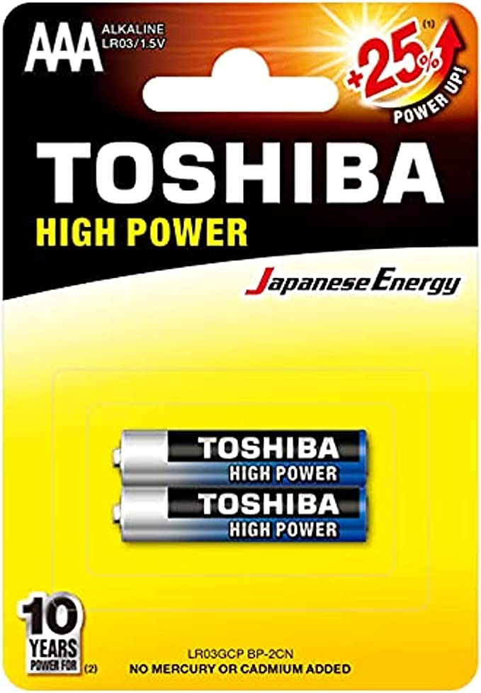 [258425] TOSHIBA High Power Alkaline AAA - 2 Battery Pack