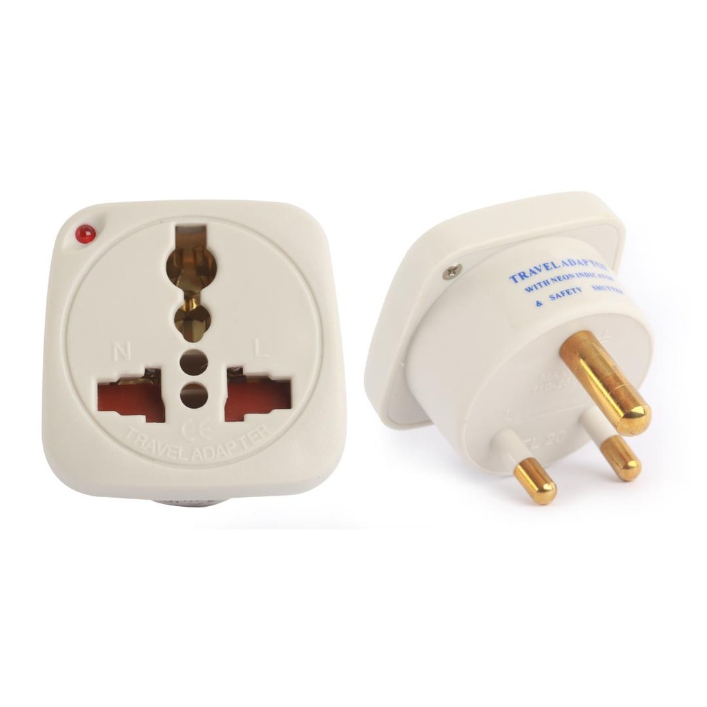 [TL 20] Terminator Multi Travel Adapter 110-250V 5A Power Plug with Safety Shutter and LED Indicator TL-20