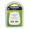 Terminator 3-Pin Wall Charger Double USB Power Adapter Plug DC 5V 2.1A TTP13A-2U