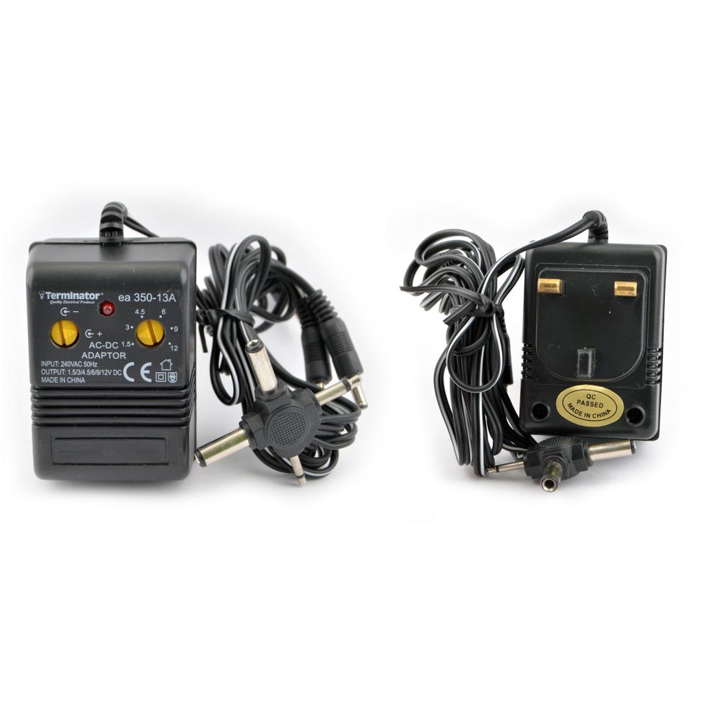 [EA 350-13A] Terminator Universal AC to DC 1.5V 3V 4.5V 6V 9V 12V Flat 3 pin Plug Power Supply Adapter 350mA