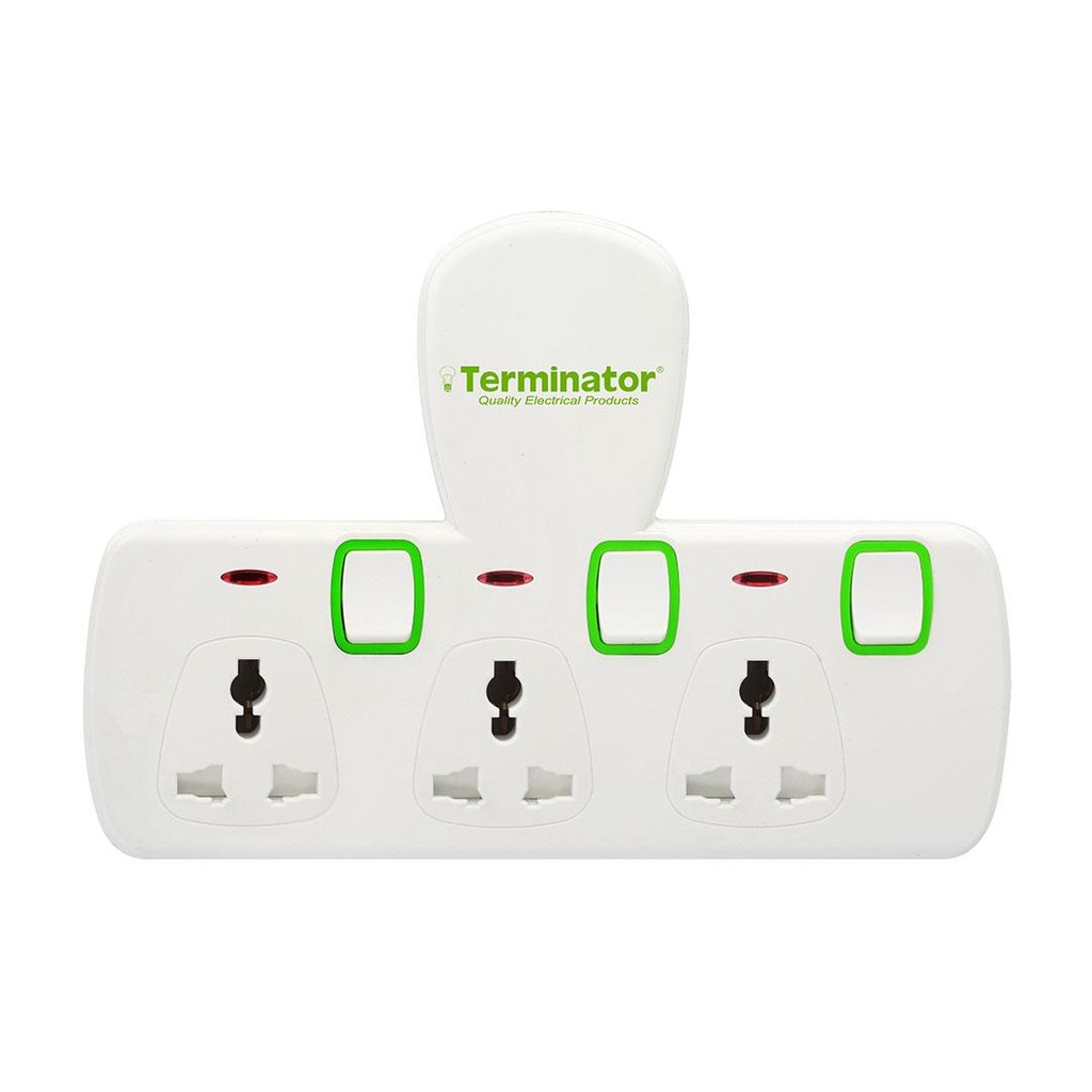 TERMINATOR 3 WAY UNIVERSAL Plug Sockets